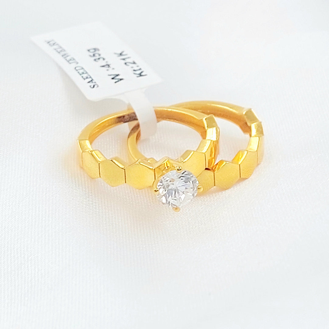 Deluxe Twins Wedding Ring Made of 21K Gold by Saeed Jewelry 