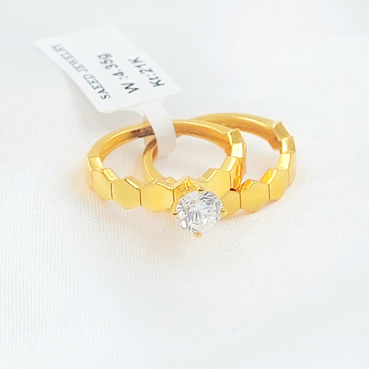 Deluxe Twins Wedding Ring Made of 21K Gold by Saeed Jewelry 
