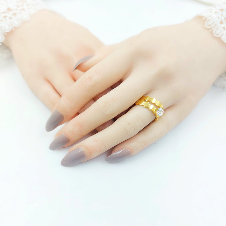 Deluxe Twins Wedding Ring Made of 21K Gold by Saeed Jewelry 