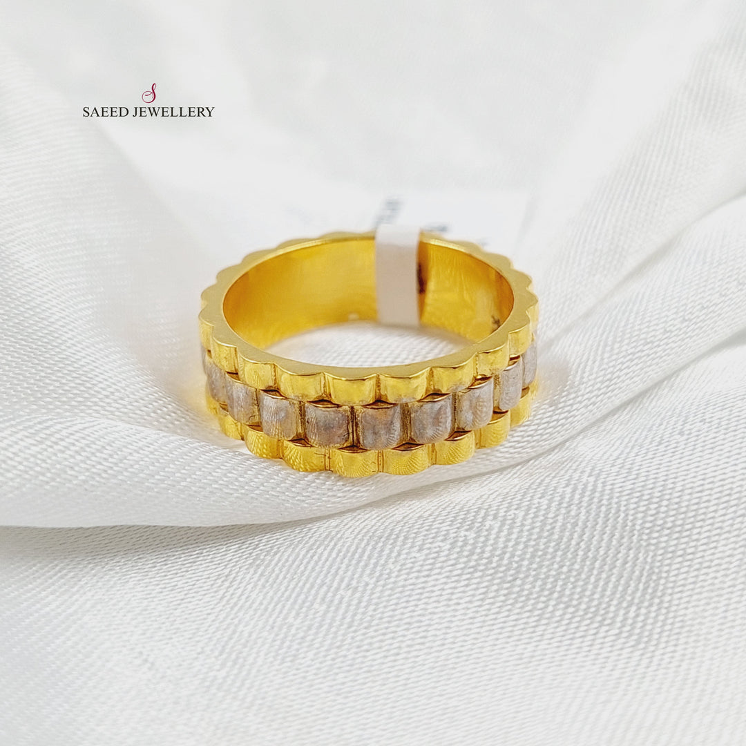 21K Gold Deluxe Waves Wedding Ring by Saeed Jewelry - Image 3