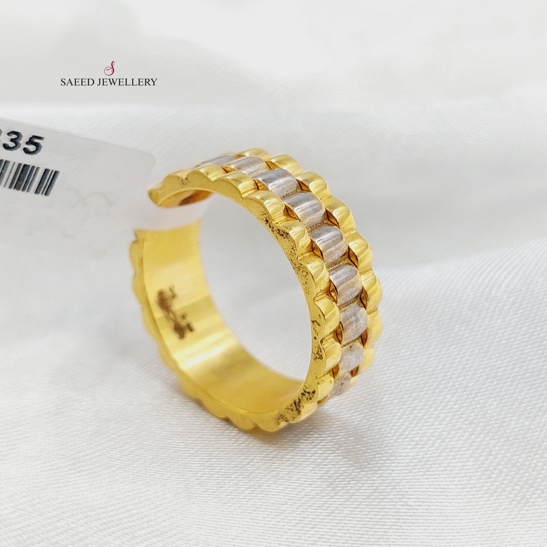 21K Gold Deluxe Waves Wedding Ring by Saeed Jewelry - Image 2