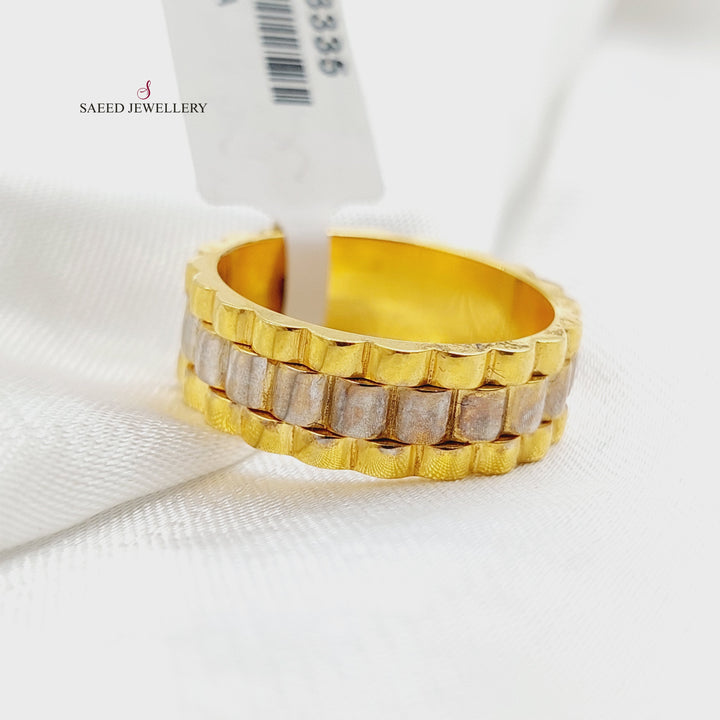 21K Gold Deluxe Waves Wedding Ring by Saeed Jewelry - Image 1