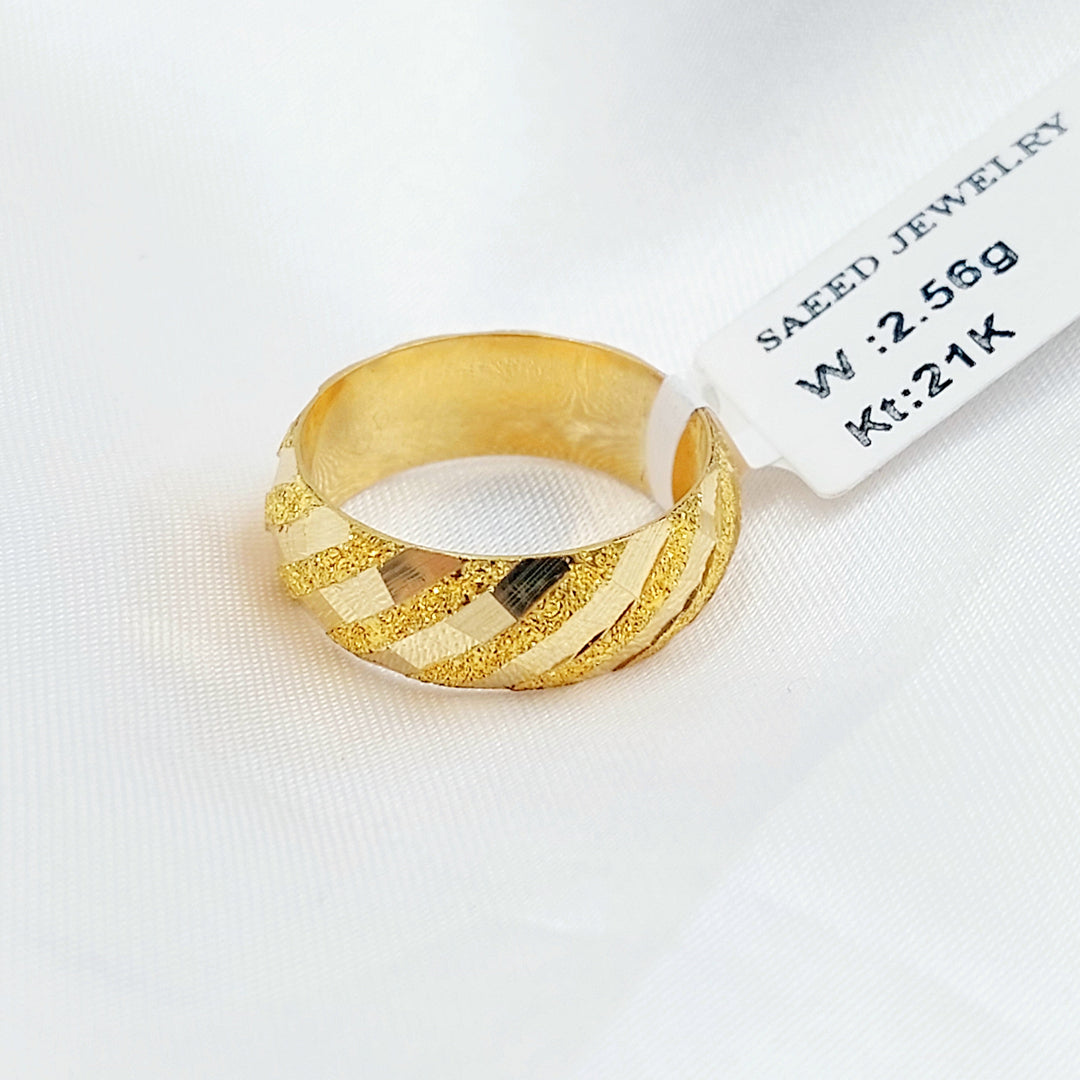 Engraved Wedding Ring Made of 21K Gold by Saeed Jewelry 
