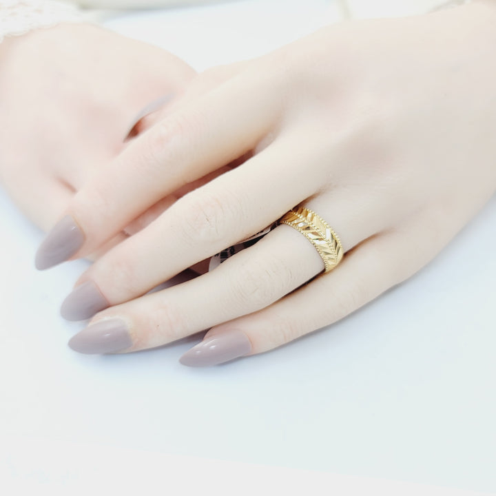 21K ذبلة سي ان سي ورق الشجر-مجوهرات الشيخ سعيد-Saeed Jewelry 