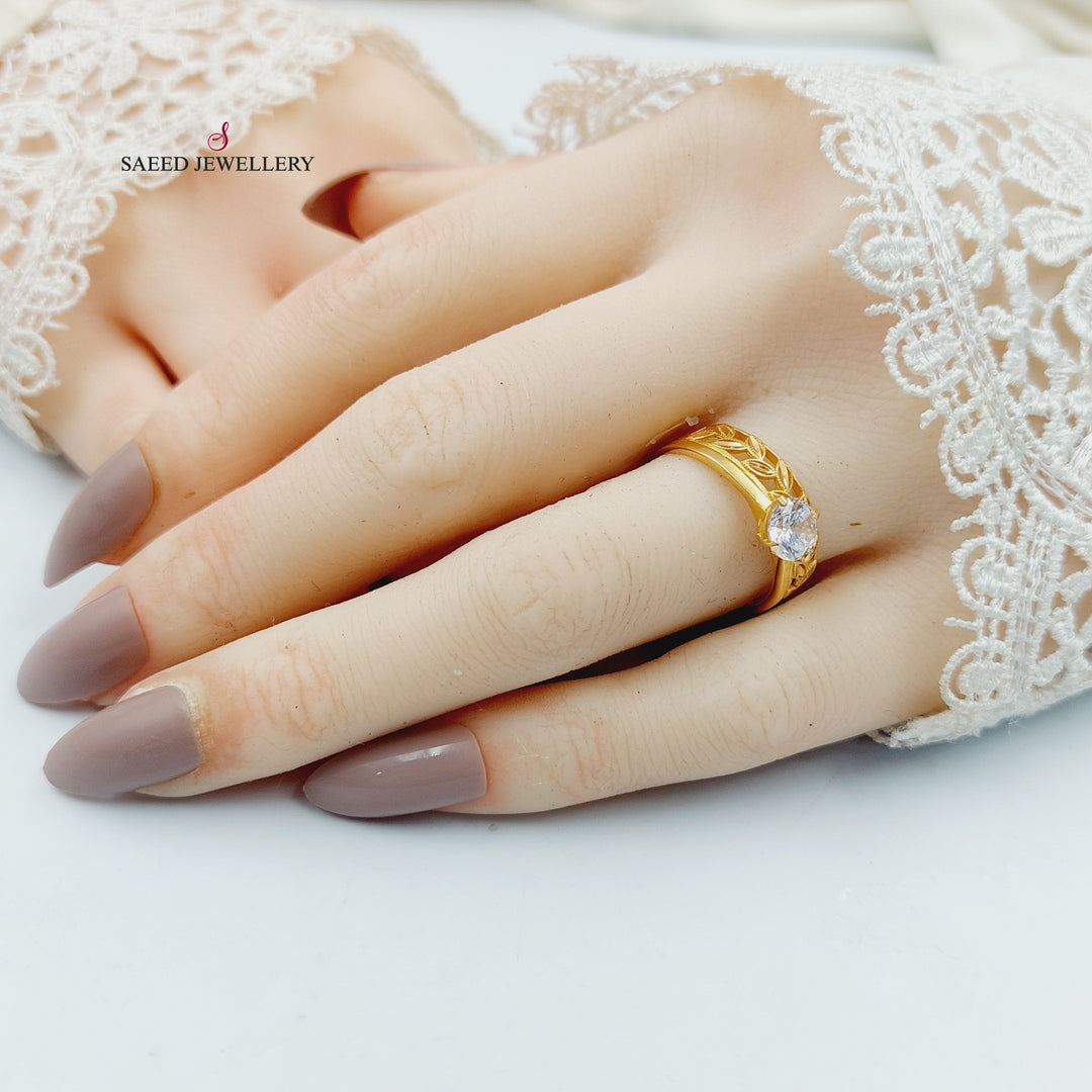 21K ذبلة تونز ورق الشجر-مجوهرات الشيخ سعيد-Saeed Jewelry 