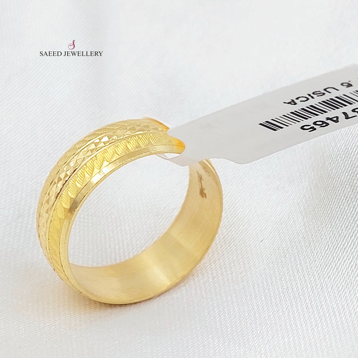 Light CNC Wedding Ring Made of 21K Gold by Saeed Jewelry 