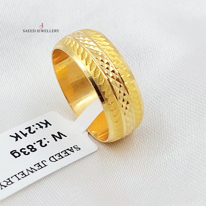 Light CNC Wedding Ring Made of 21K Gold by Saeed Jewelry 