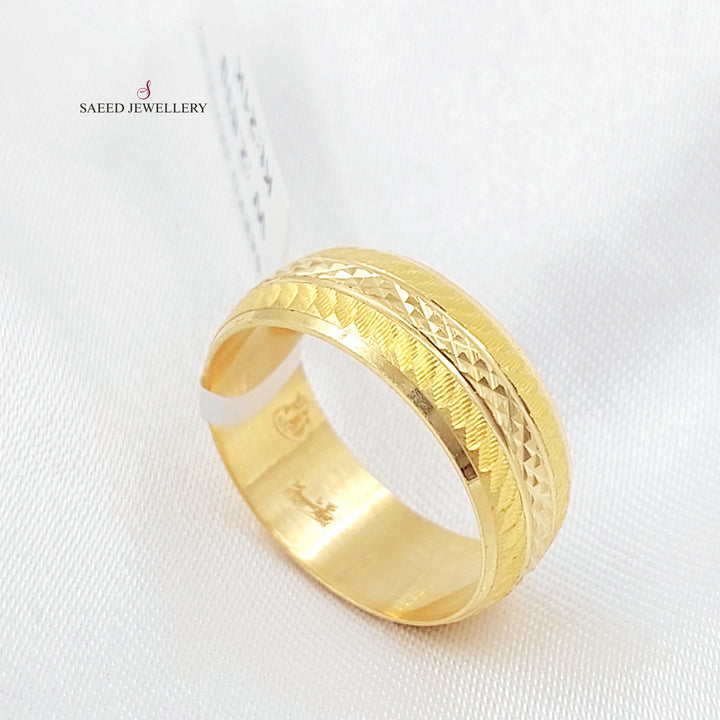 Light CNC Wedding Ring Made of 21K Gold by Saeed Jewelry 