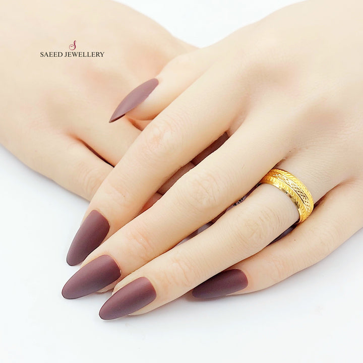 Light CNC Wedding Ring Made of 21K Gold by Saeed Jewelry 