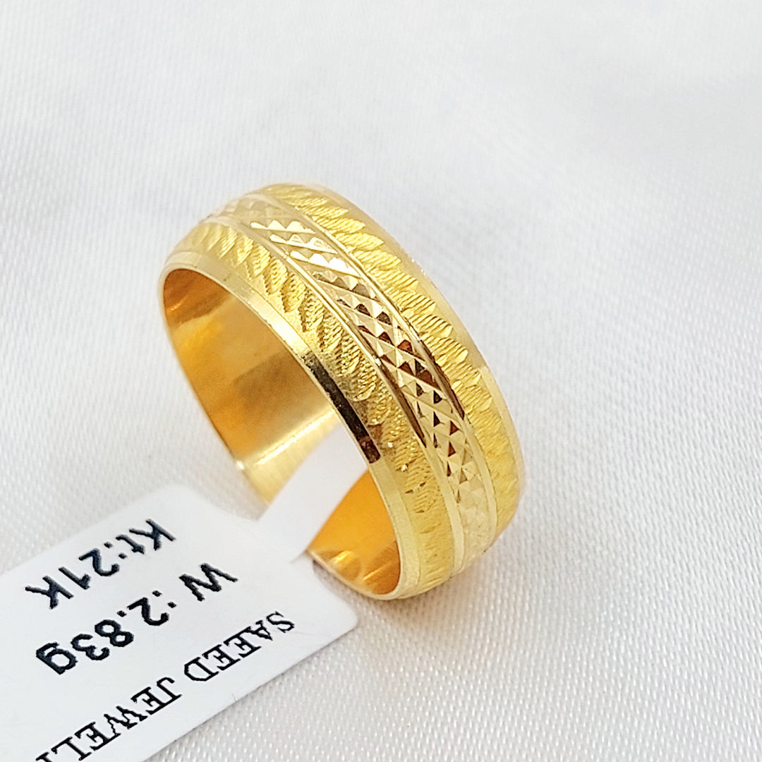 Light CNC Wedding Ring Made of 21K Gold by Saeed Jewelry 