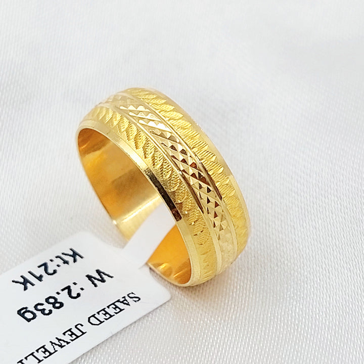 Light CNC Wedding Ring Made of 21K Gold by Saeed Jewelry 