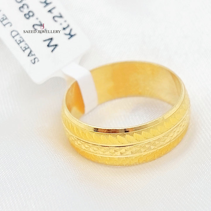 Light CNC Wedding Ring Made of 21K Gold by Saeed Jewelry 