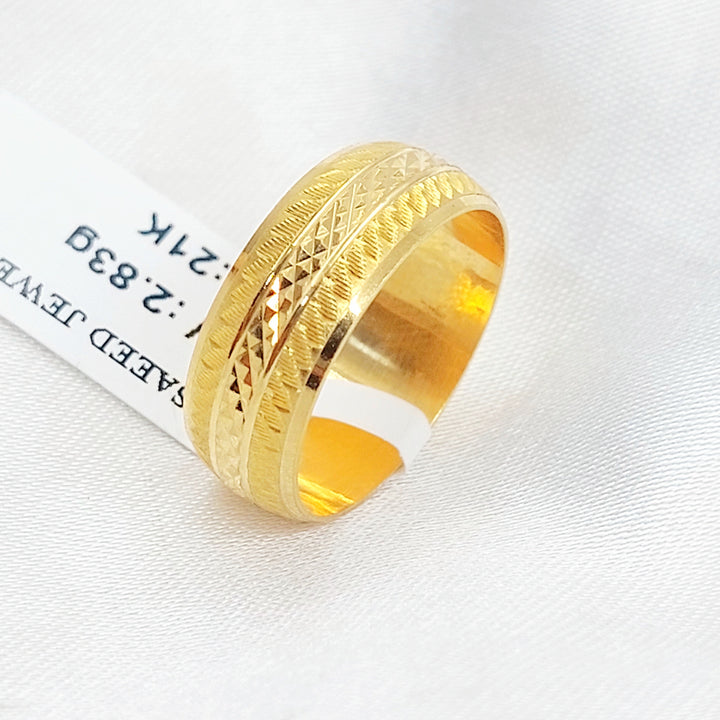Light CNC Wedding Ring Made of 21K Gold by Saeed Jewelry 