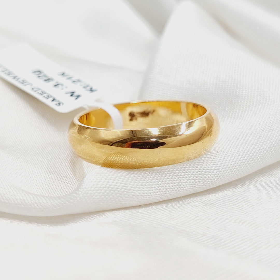 21K Gold Plain Wedding Ring by Saeed Jewelry - Image 3