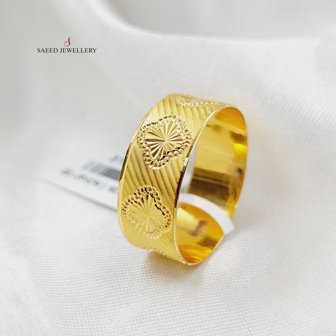 21K Gold Rose CNC Wedding Ring by Saeed Jewelry - Image 5