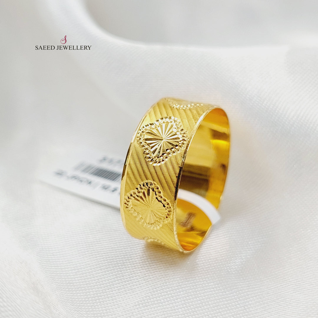 21K Gold Rose CNC Wedding Ring by Saeed Jewelry - Image 1