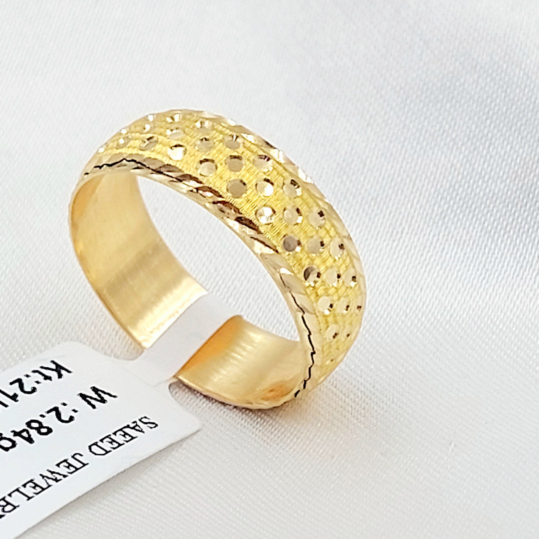 Rounded CNC Wedding Ring Made of 21K Gold by Saeed Jewelry 