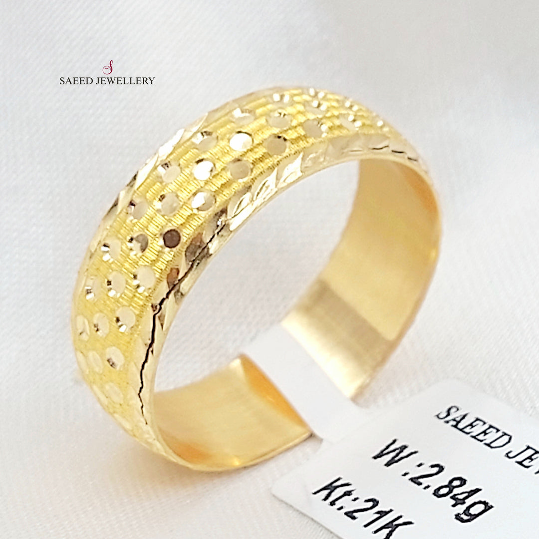 Rounded CNC Wedding Ring Made of 21K Gold by Saeed Jewelry 
