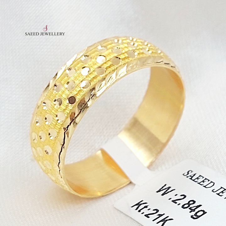 Rounded CNC Wedding Ring Made of 21K Gold by Saeed Jewelry 