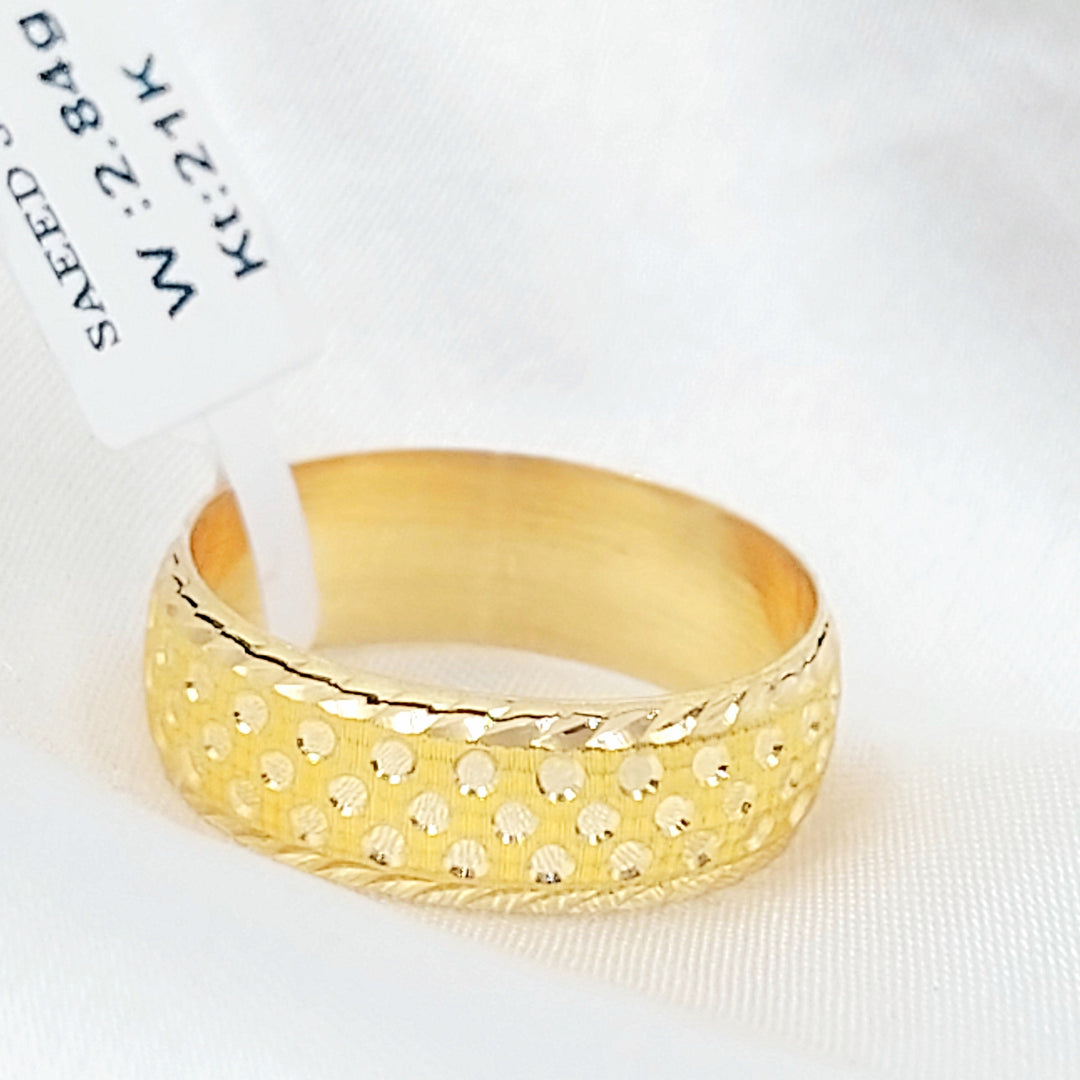 Rounded CNC Wedding Ring Made of 21K Gold by Saeed Jewelry 