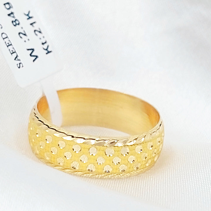 Rounded CNC Wedding Ring Made of 21K Gold by Saeed Jewelry 