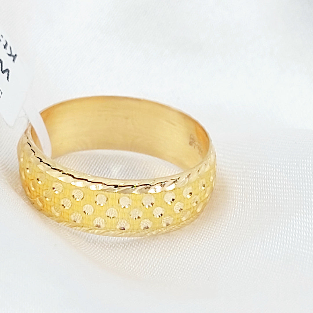 Rounded CNC Wedding Ring Made of 21K Gold by Saeed Jewelry 