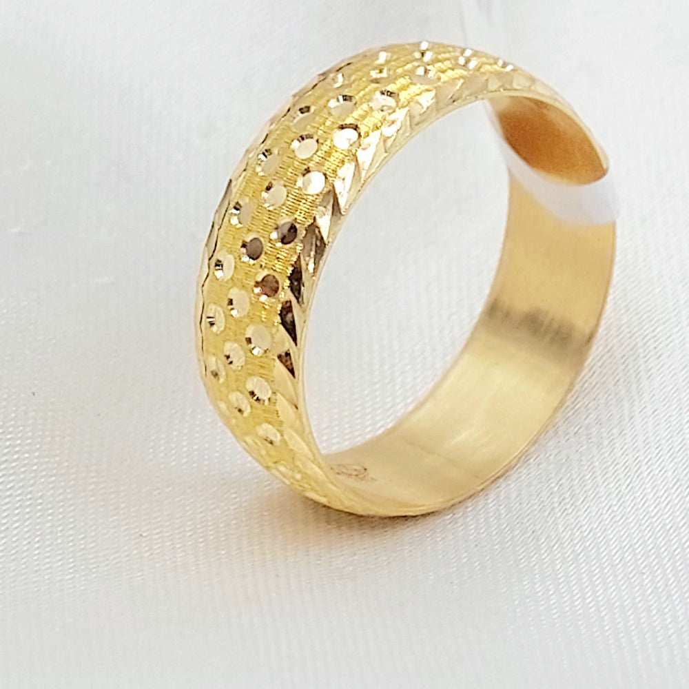 Rounded CNC Wedding Ring Made of 21K Gold by Saeed Jewelry 