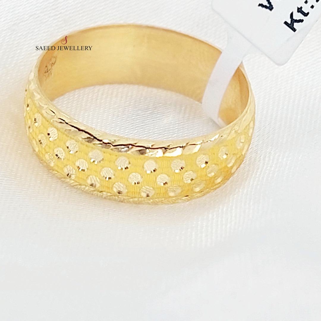 Rounded CNC Wedding Ring Made of 21K Gold by Saeed Jewelry 
