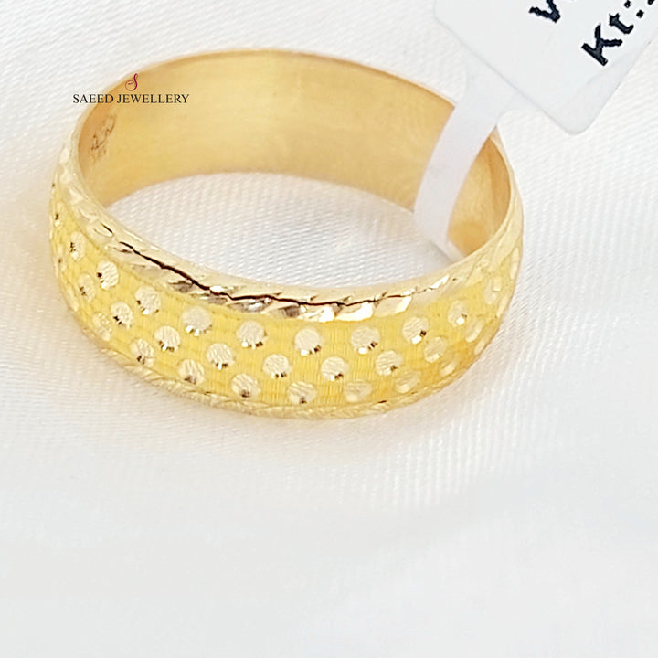 Rounded CNC Wedding Ring Made of 21K Gold by Saeed Jewelry 