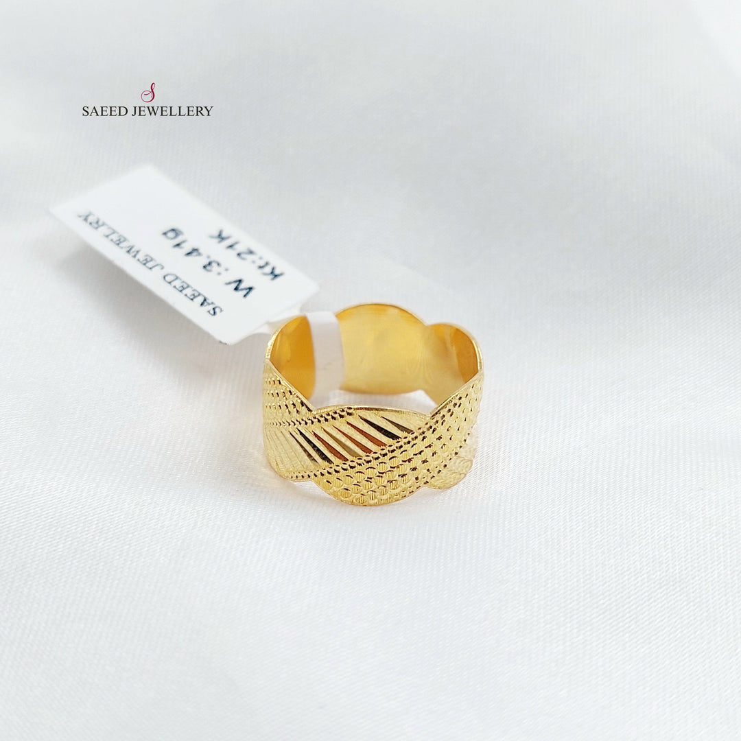 Waves CNC Wedding Ring Made of 21K Gold by Saeed Jewelry 