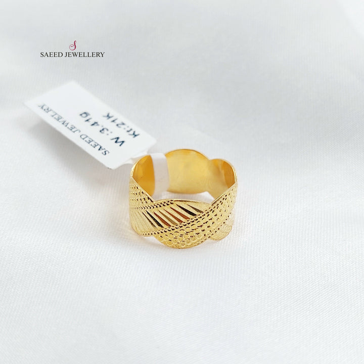 Waves CNC Wedding Ring Made of 21K Gold by Saeed Jewelry 