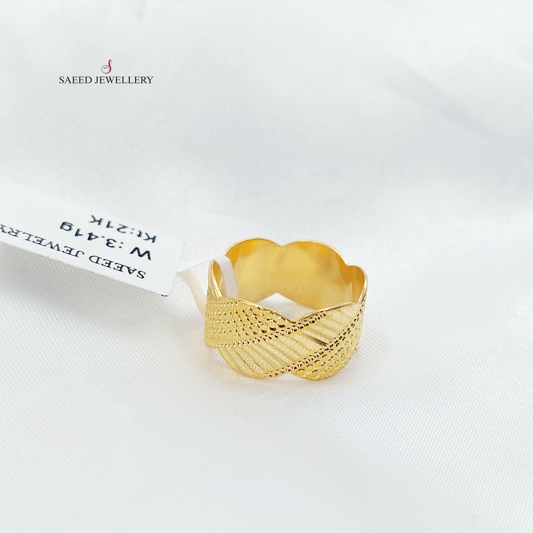 Waves CNC Wedding Ring Made of 21K Gold by Saeed Jewelry 
