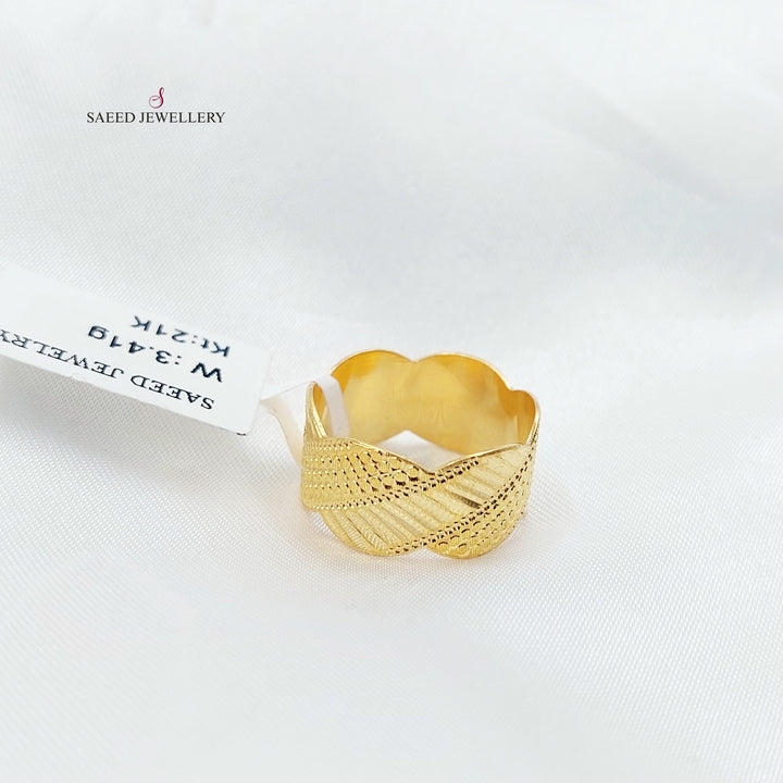 Waves CNC Wedding Ring Made of 21K Gold by Saeed Jewelry 