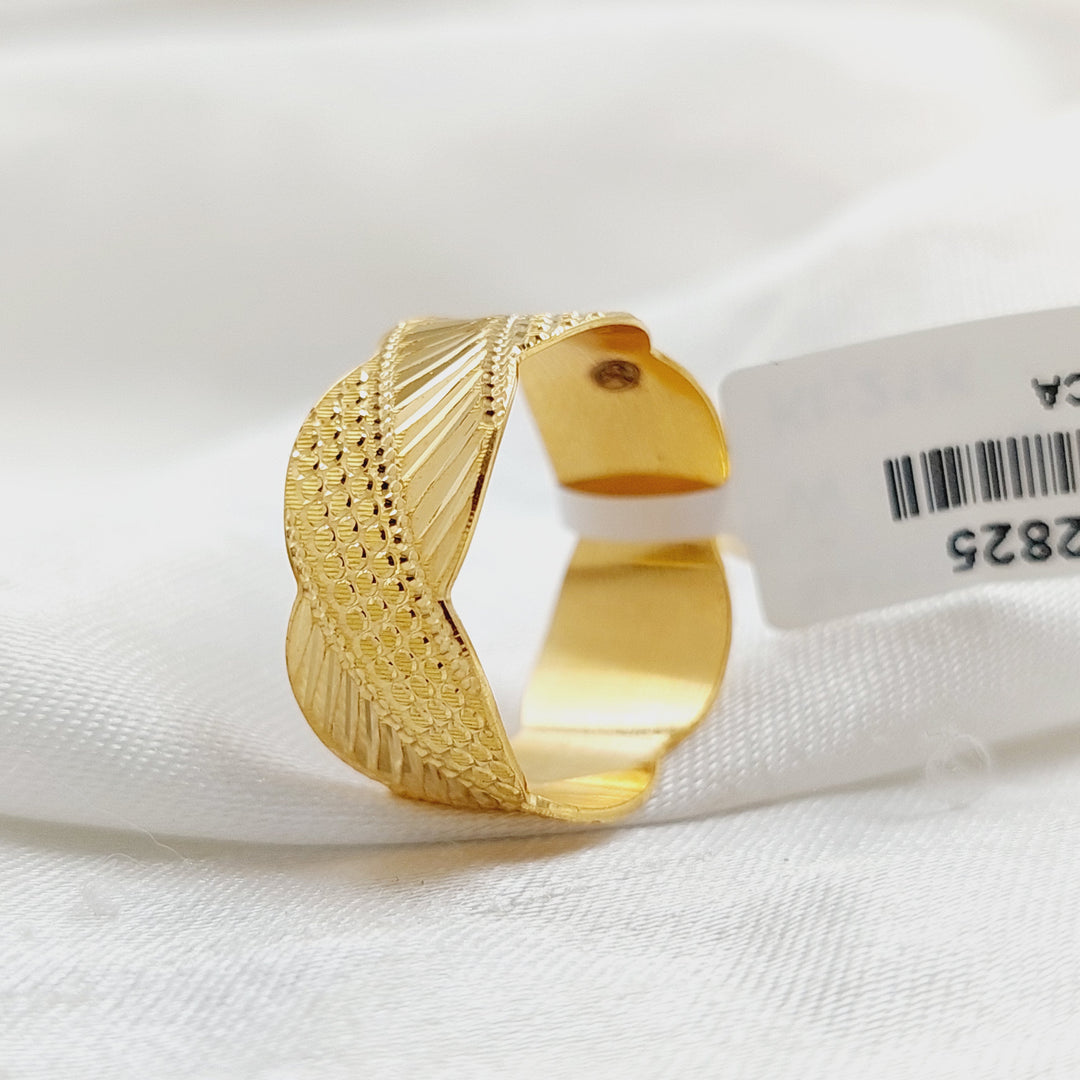 21K Gold Waves CNC Wedding Ring by Saeed Jewelry - Image 3