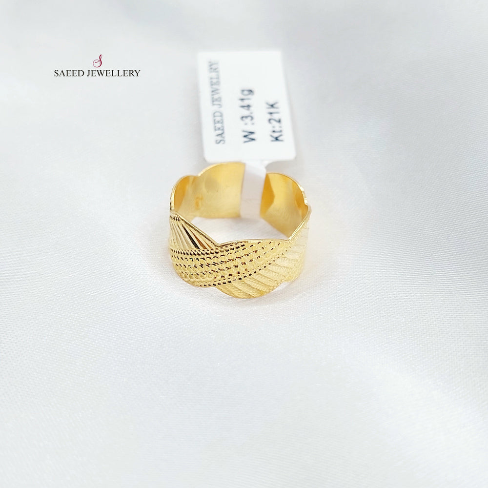 Waves CNC Wedding Ring Made of 21K Gold by Saeed Jewelry 