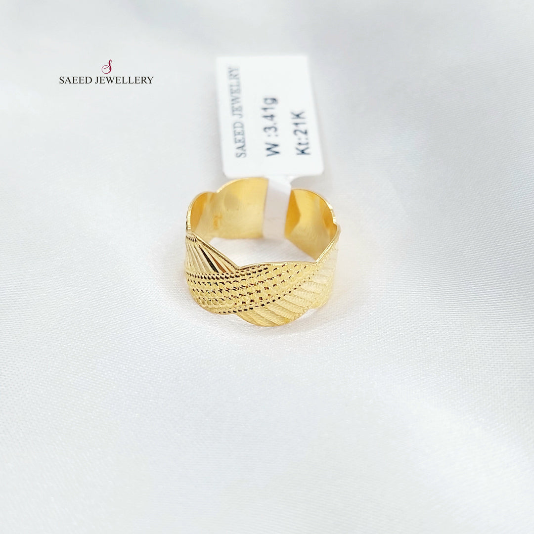 Waves CNC Wedding Ring Made of 21K Gold by Saeed Jewelry 