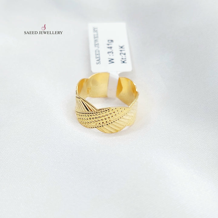 Waves CNC Wedding Ring Made of 21K Gold by Saeed Jewelry 