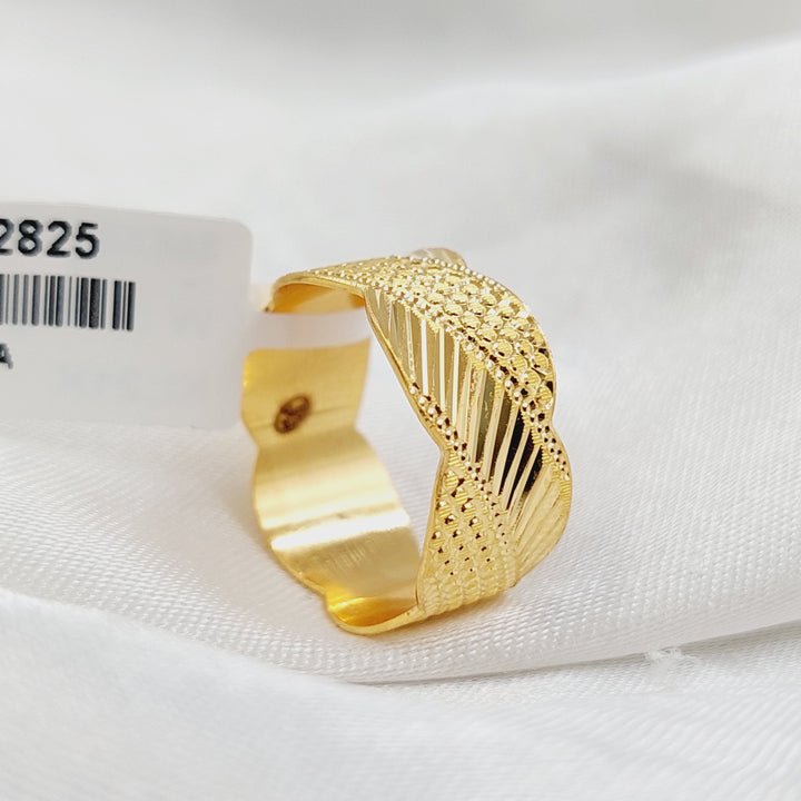 21K Gold Waves CNC Wedding Ring by Saeed Jewelry - Image 1