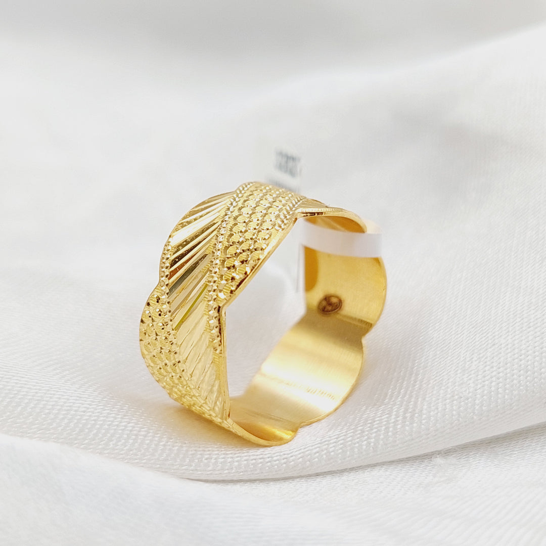 21K Gold Waves CNC Wedding Ring by Saeed Jewelry - Image 2