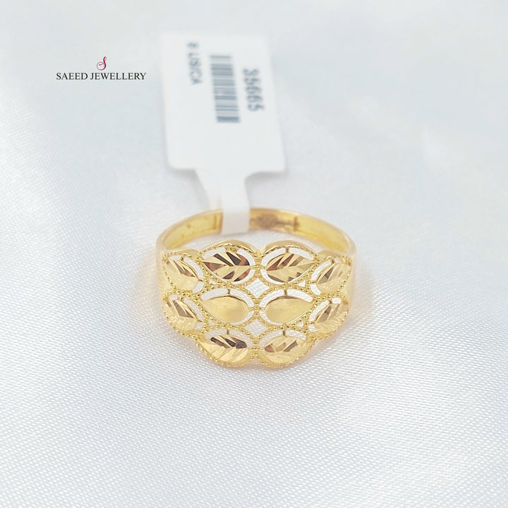 Wide Virna Wedding Ring Made of 21K Gold by Saeed Jewelry 