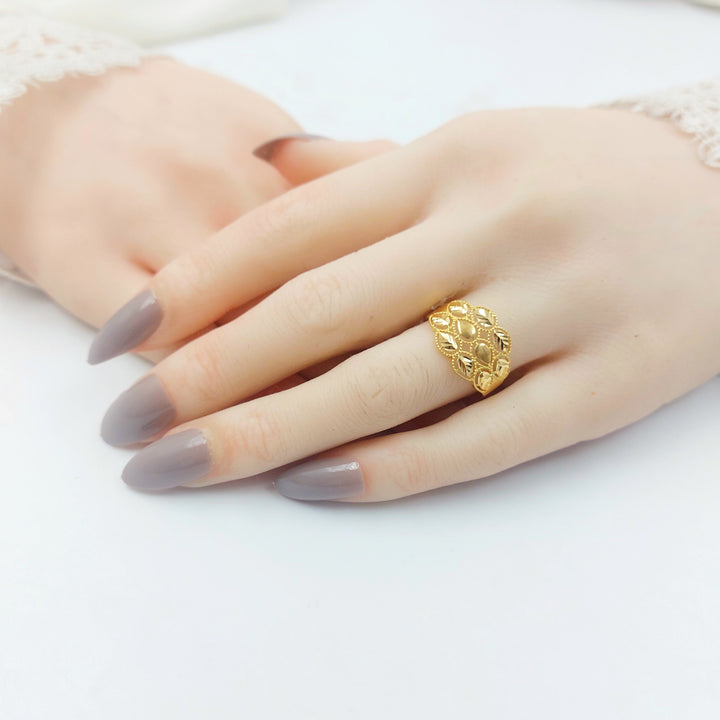 Wide Virna Wedding Ring Made of 21K Gold by Saeed Jewelry 