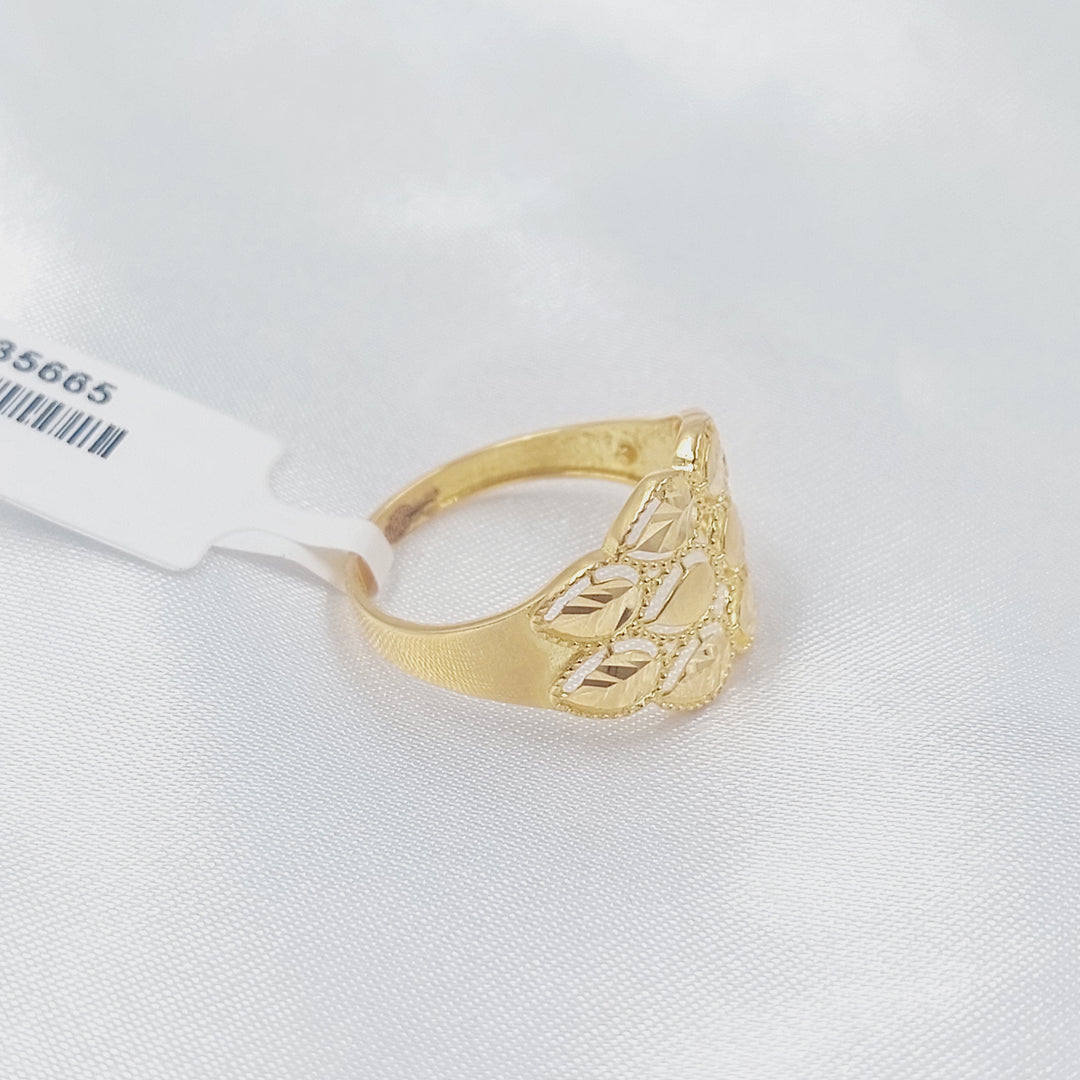 Wide Virna Wedding Ring Made of 21K Gold by Saeed Jewelry 