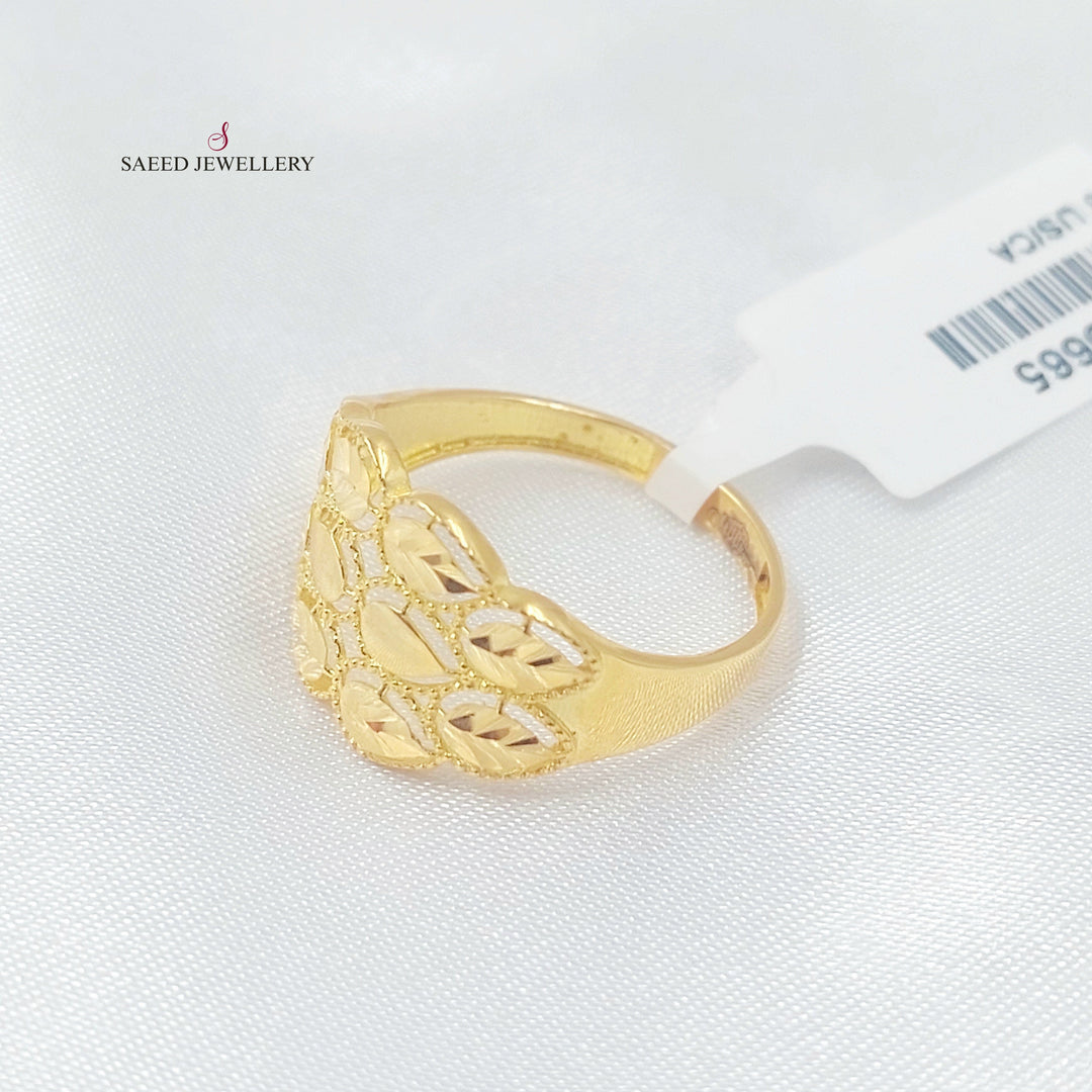 Wide Virna Wedding Ring Made of 21K Gold by Saeed Jewelry 
