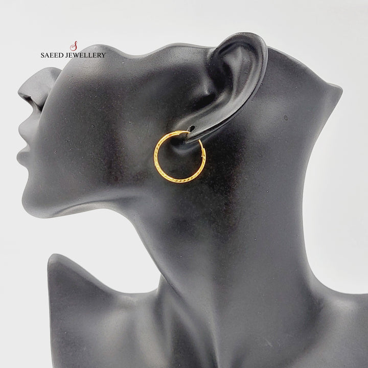 21K Gold Hoop Earrings by Saeed Jewelry - Image 3