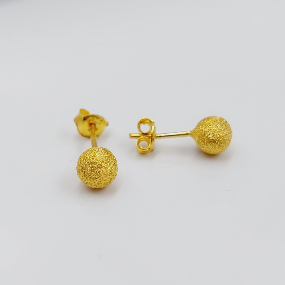 21K Gold Sugar Screw Earrings by Saeed Jewelry - Image 2