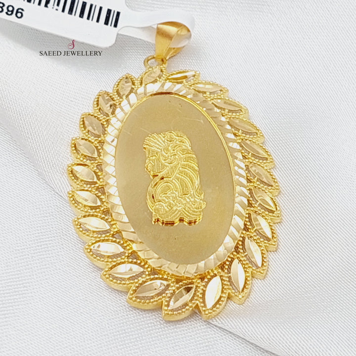 21K Gold Ounce Shape Pendant by Saeed Jewelry - Image 10