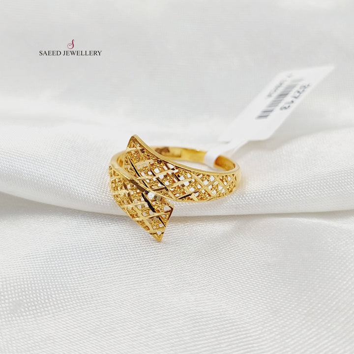 21K Gold Engraved Ring by Saeed Jewelry - Image 3