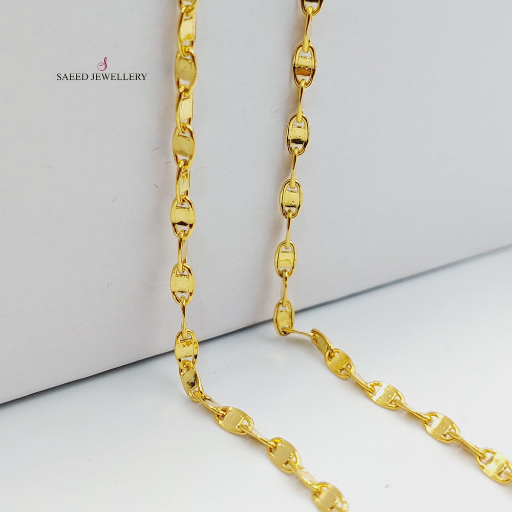 21K Gold 2.5mm Blades Chain 40cm | 15.7" by Saeed Jewelry - Image 2