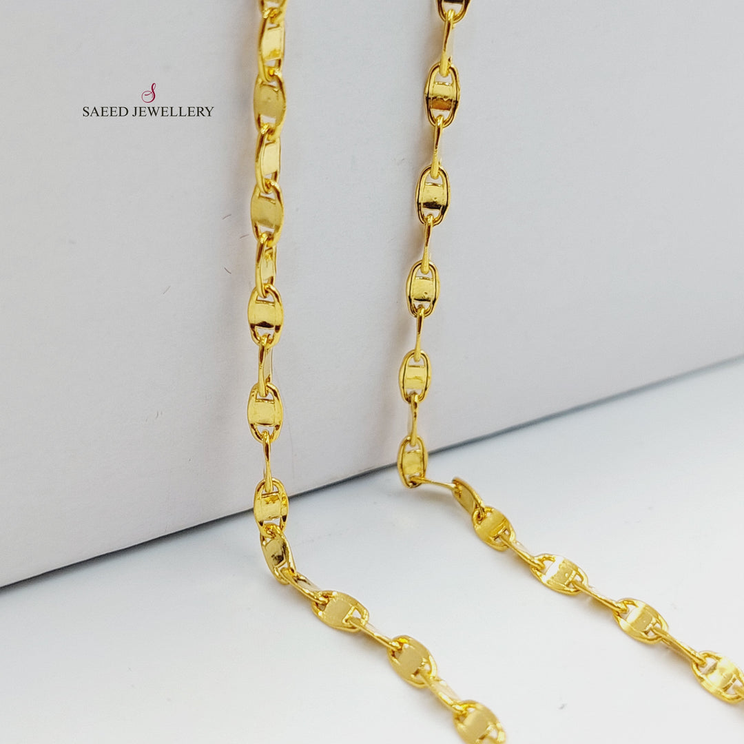 21K Gold 2.5mm Blades Chain 40cm | 15.7" by Saeed Jewelry - Image 2