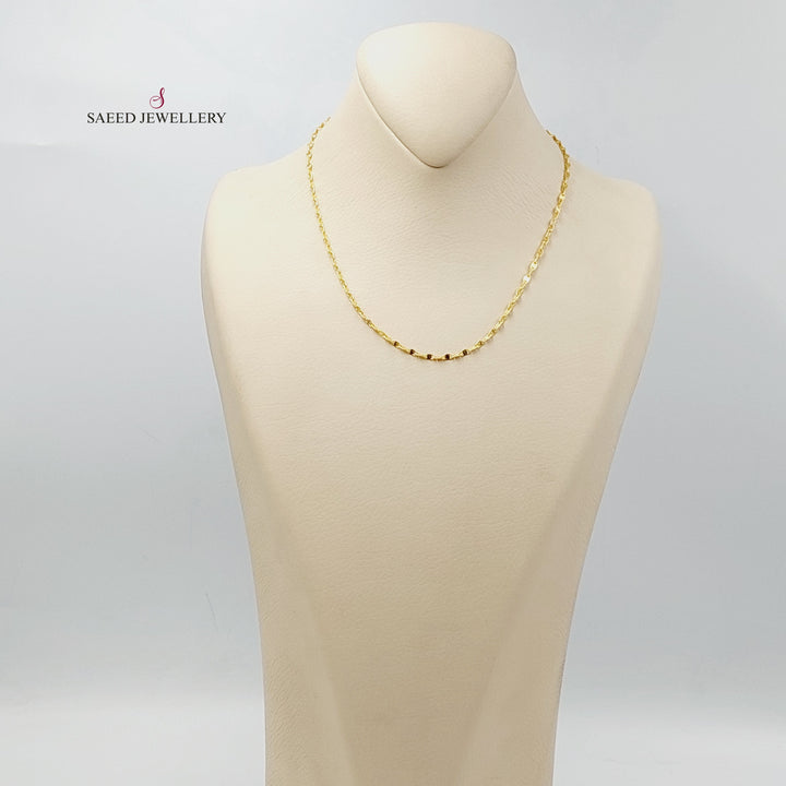 (2.5mm) Blades Chain 40cm | 15.7" Made Of 21K Yellow Gold by Saeed Jewelry-30706